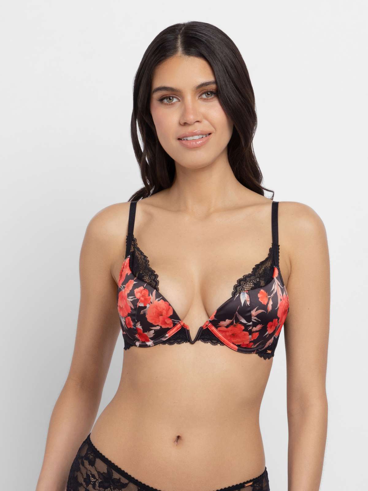 Anahi Floral Padded Plunge Bra
