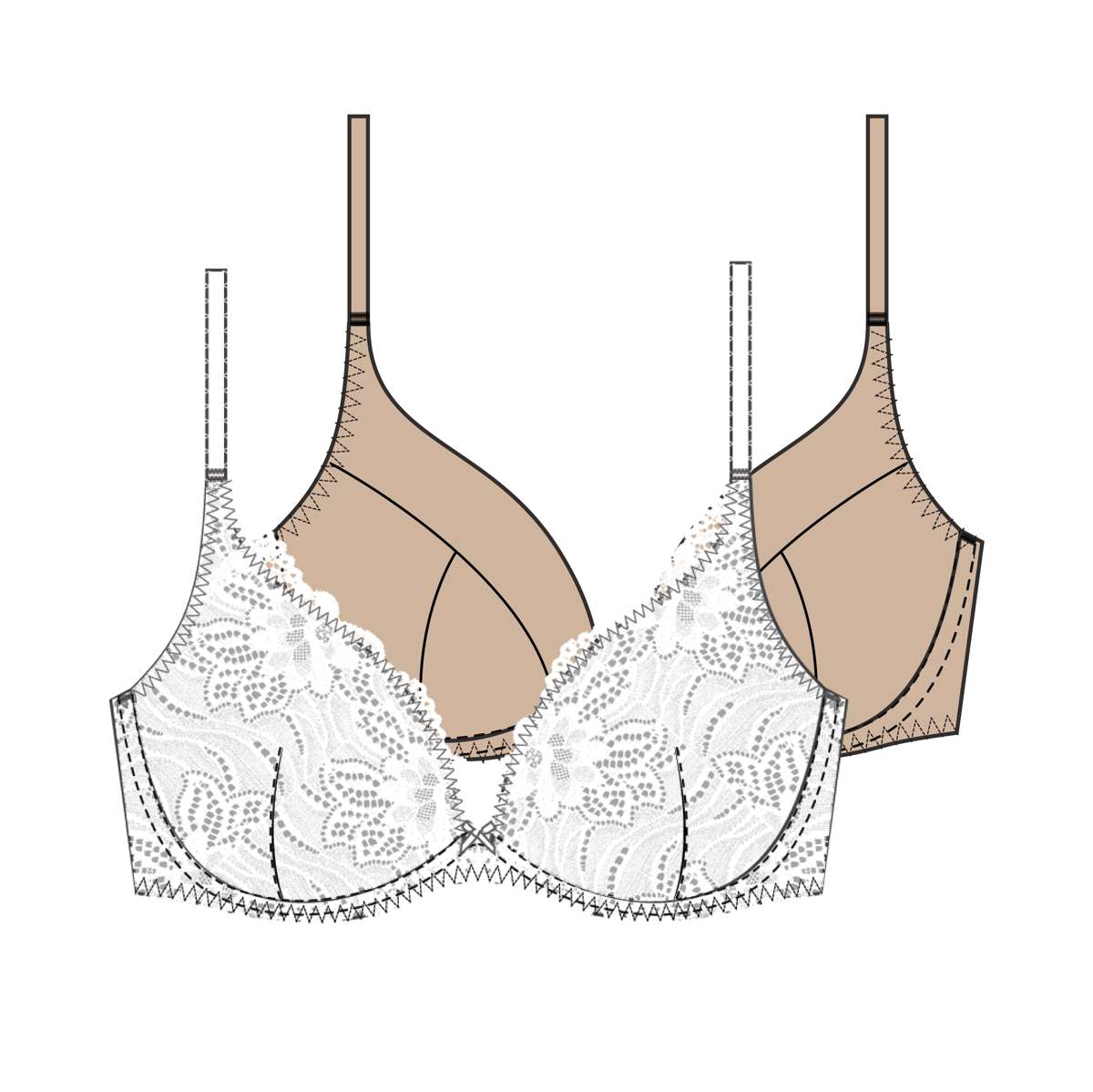 Angie 2pp Push Up Push Up Plunge Bra